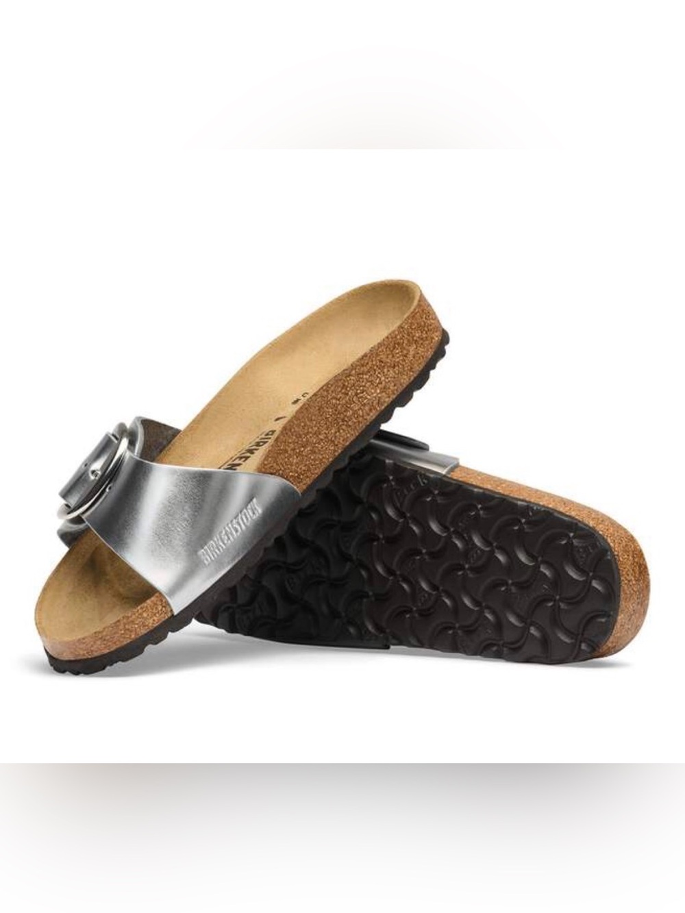Birkenstock Women’s Madrid Metallic Silver Slide Sandal size 36 (women’s 6.5)